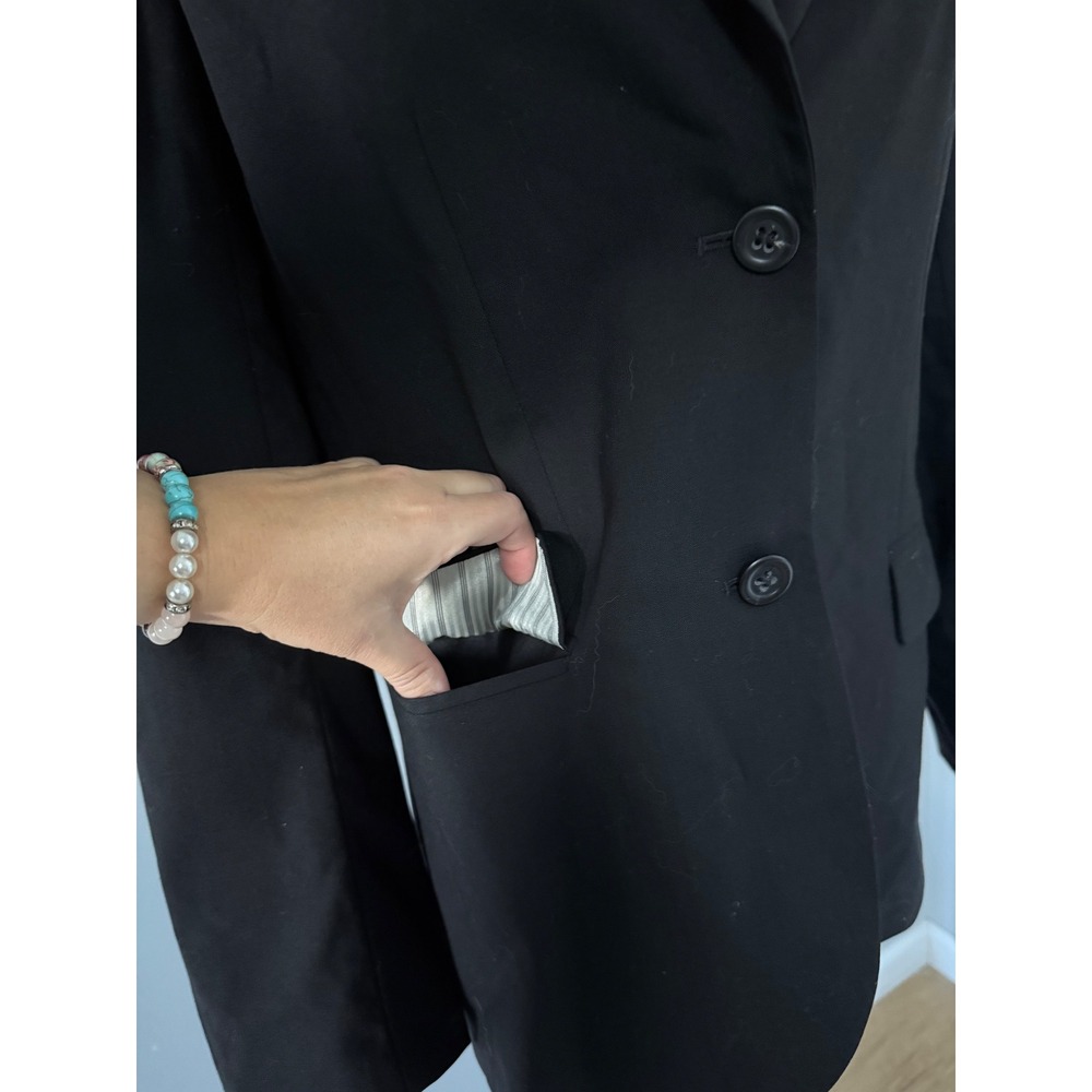 J. Crew Black Wool Blend Blazer Suit Jacket Size 6 Single Breasted Women - Picture 2 of 12